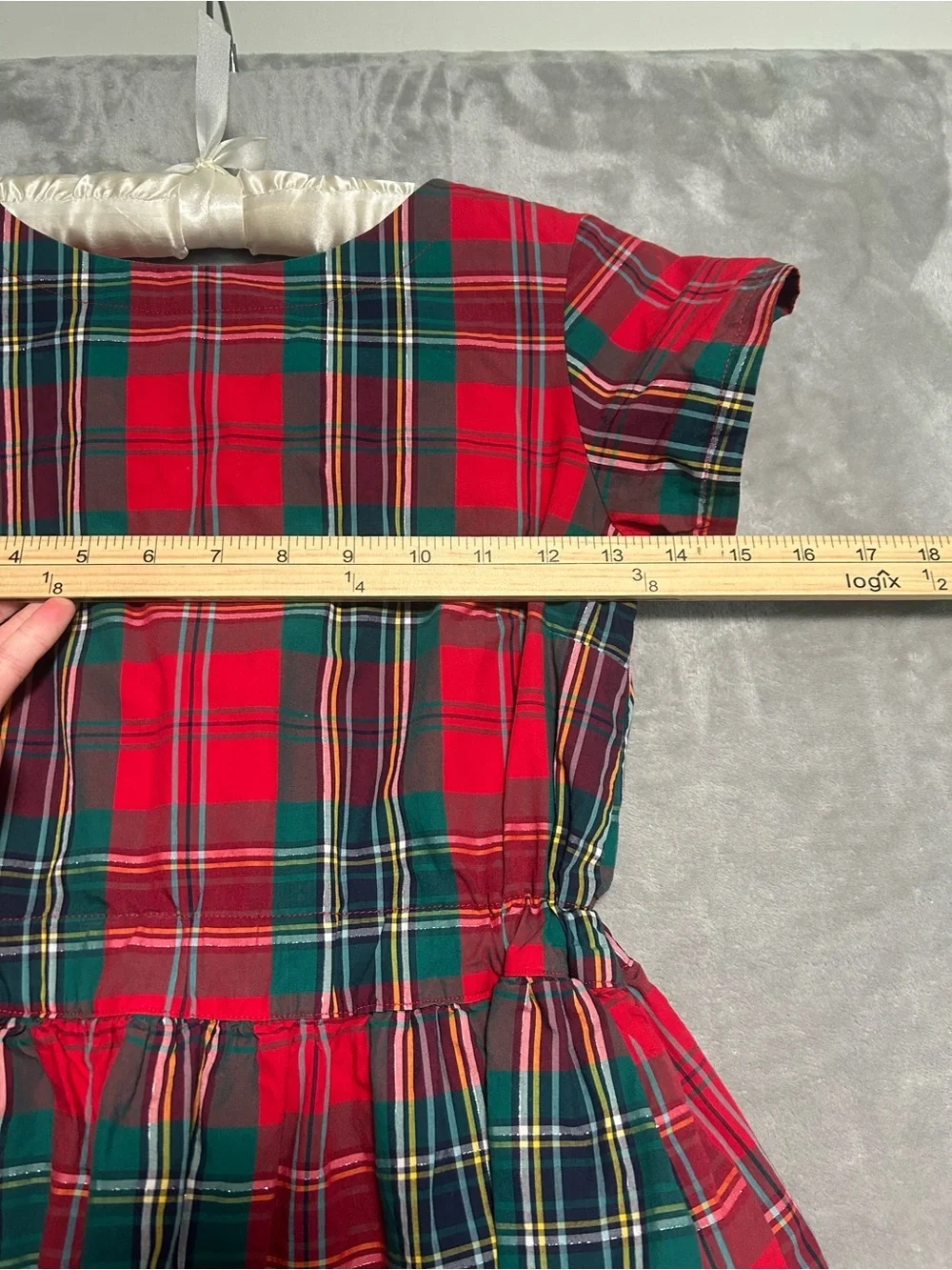 Crewcuts Holiday Dress Girls 12 Plaid Red Green Christmas Pockets